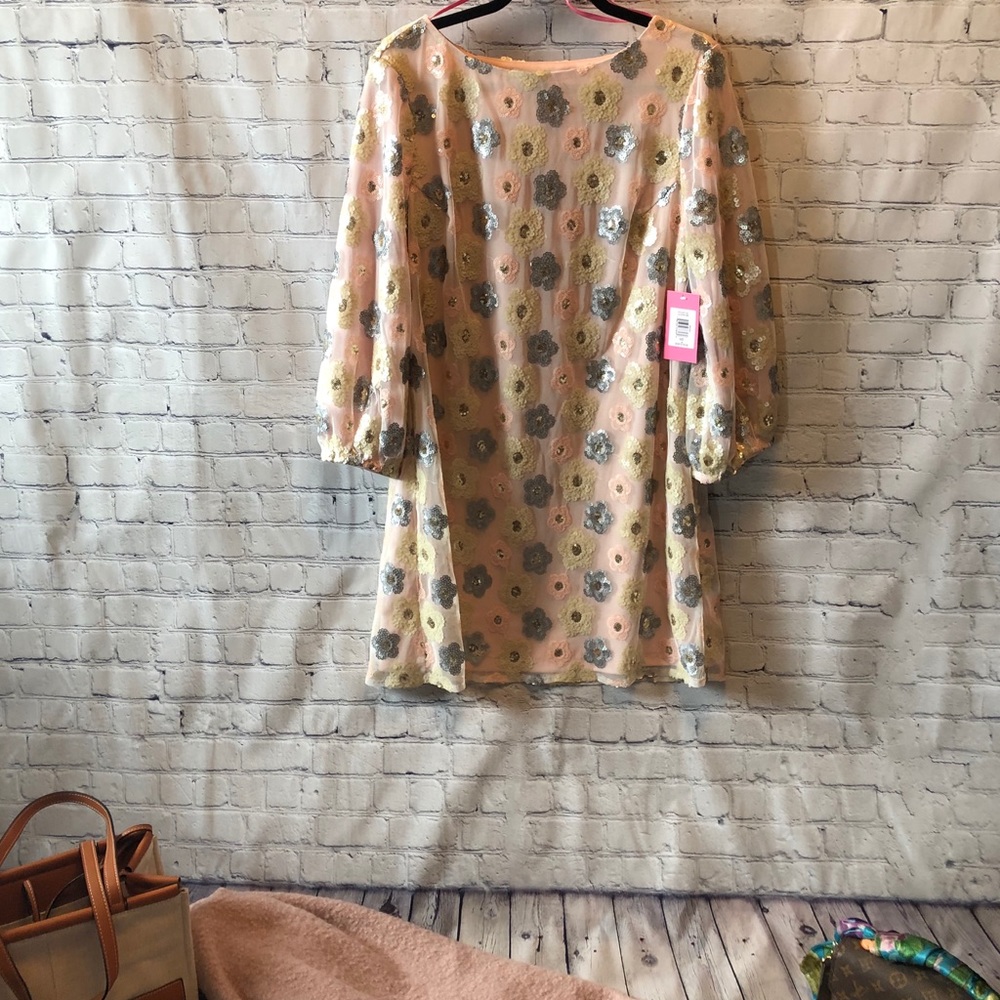 Isaac Mizrahi Pink Sequin Dress. NWT